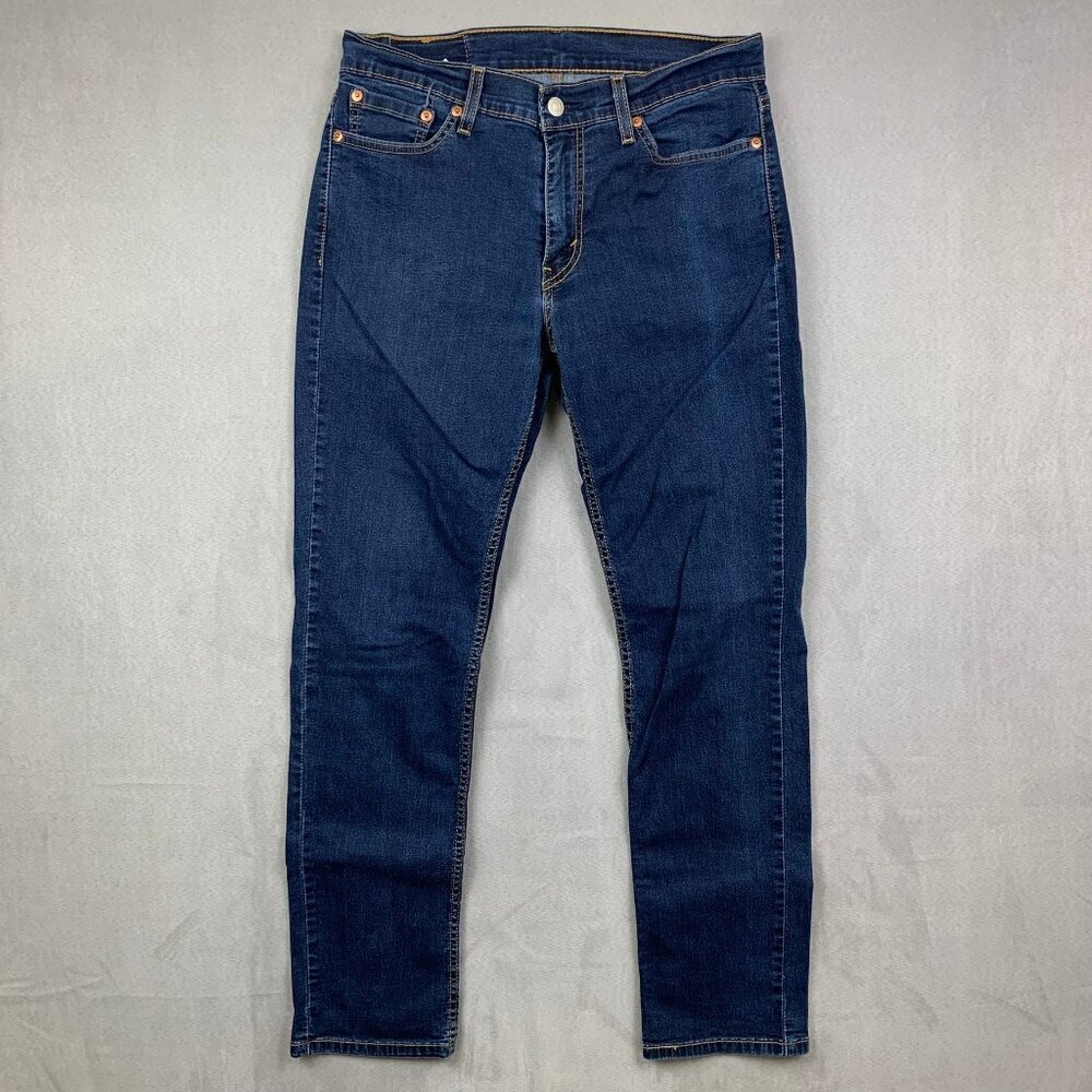 Levis Men Pants 30 Blue Jeans 511 Slim Fit Tapered Stretch Dark Wash Denim 30x30